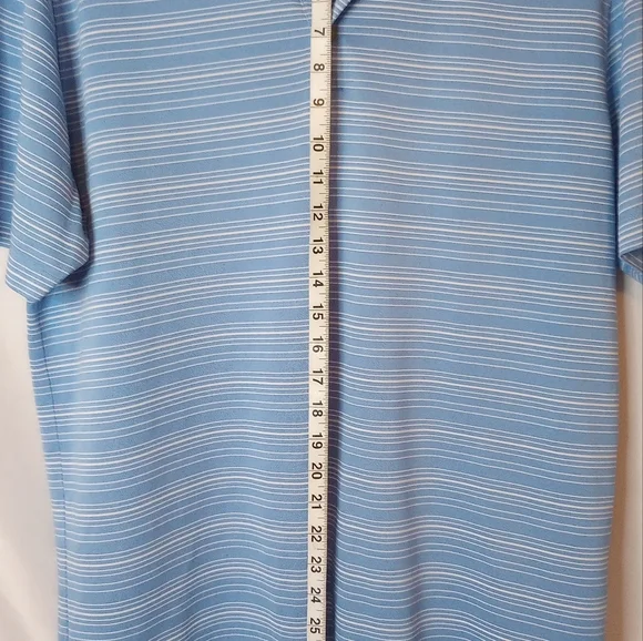 Nike Golf Men's Dri-Fit Blue White Striped Short Sleeve Polo Large - Picture 8 of 11